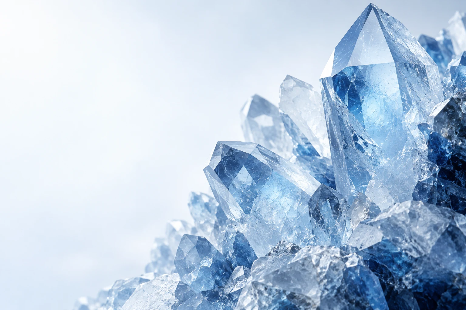Abstract translucent blue crystalline structure